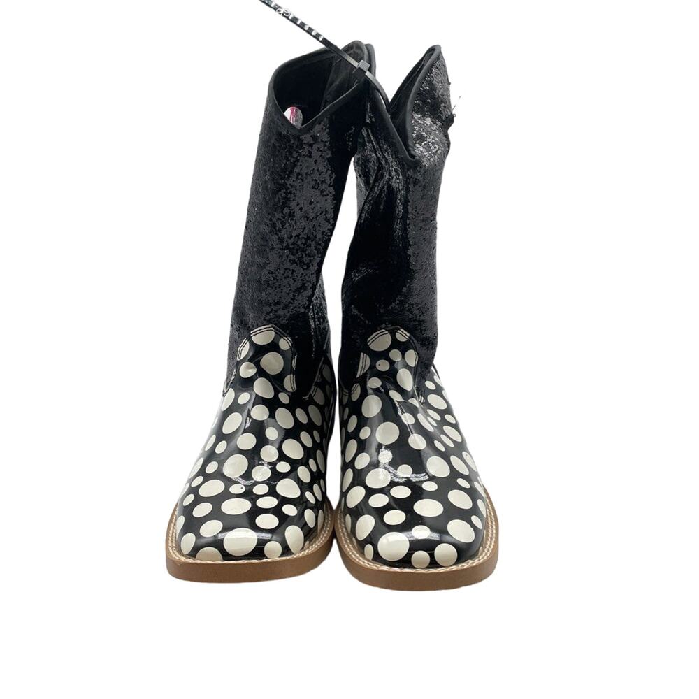 Blazin Roxx Silver & Black Glitter Girls Cowgirl‎ Boots - Size 5